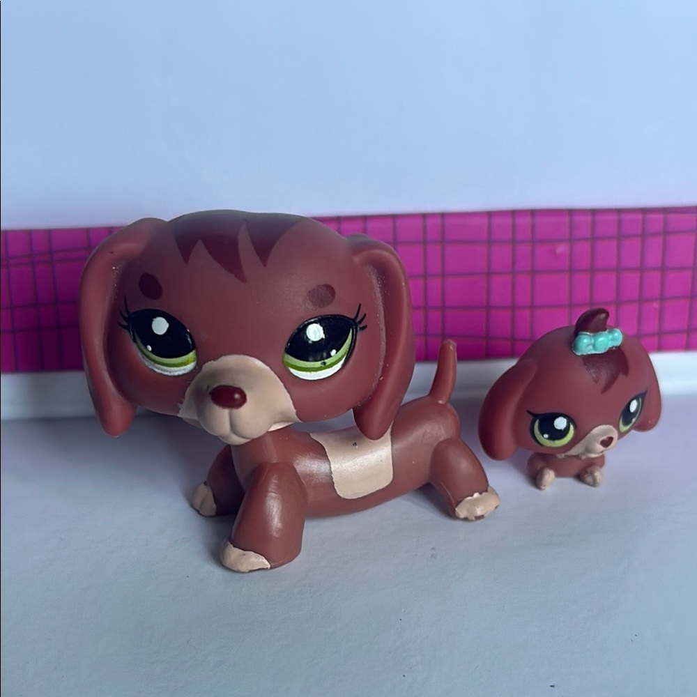 LPS 3601 and 3602 Mommy and baby Dachshunds AUTHENTIC
